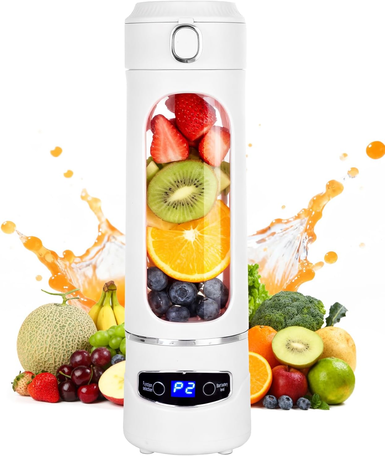 Personal Portable Blender - Smoothies & Shakes - 20Oz/600ml Large Capacity High Power Cordless Blender (White)