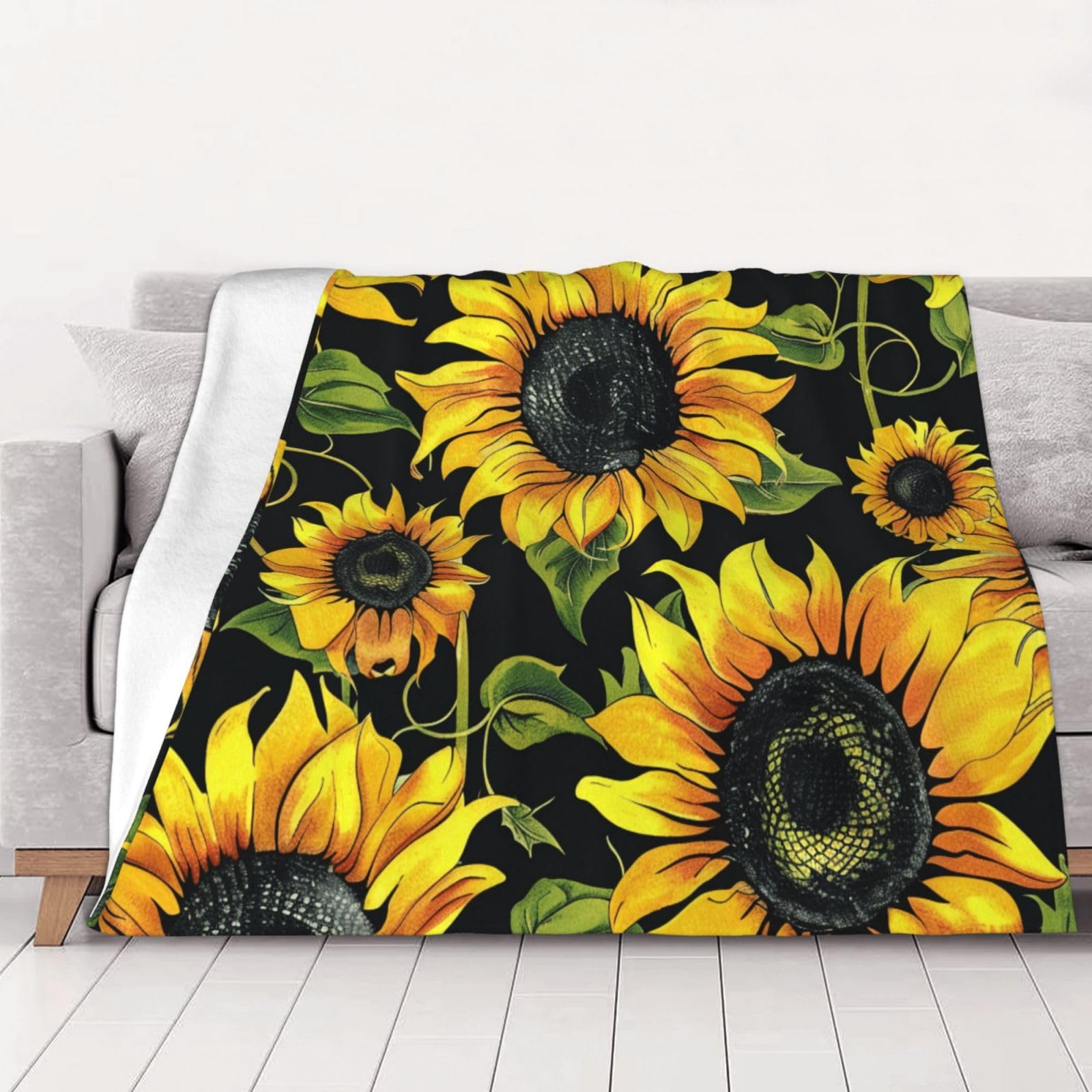 Plaid lit et canapé tournesol grande couverture chaude 200x150cm