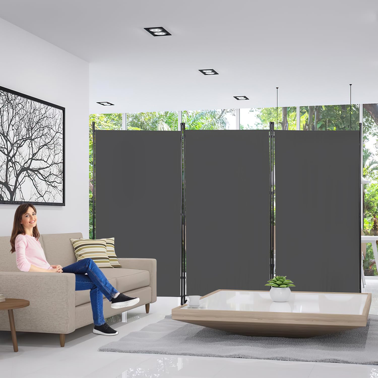 UISEBRT Paravent Outdoor weerbestendig, met haringen en