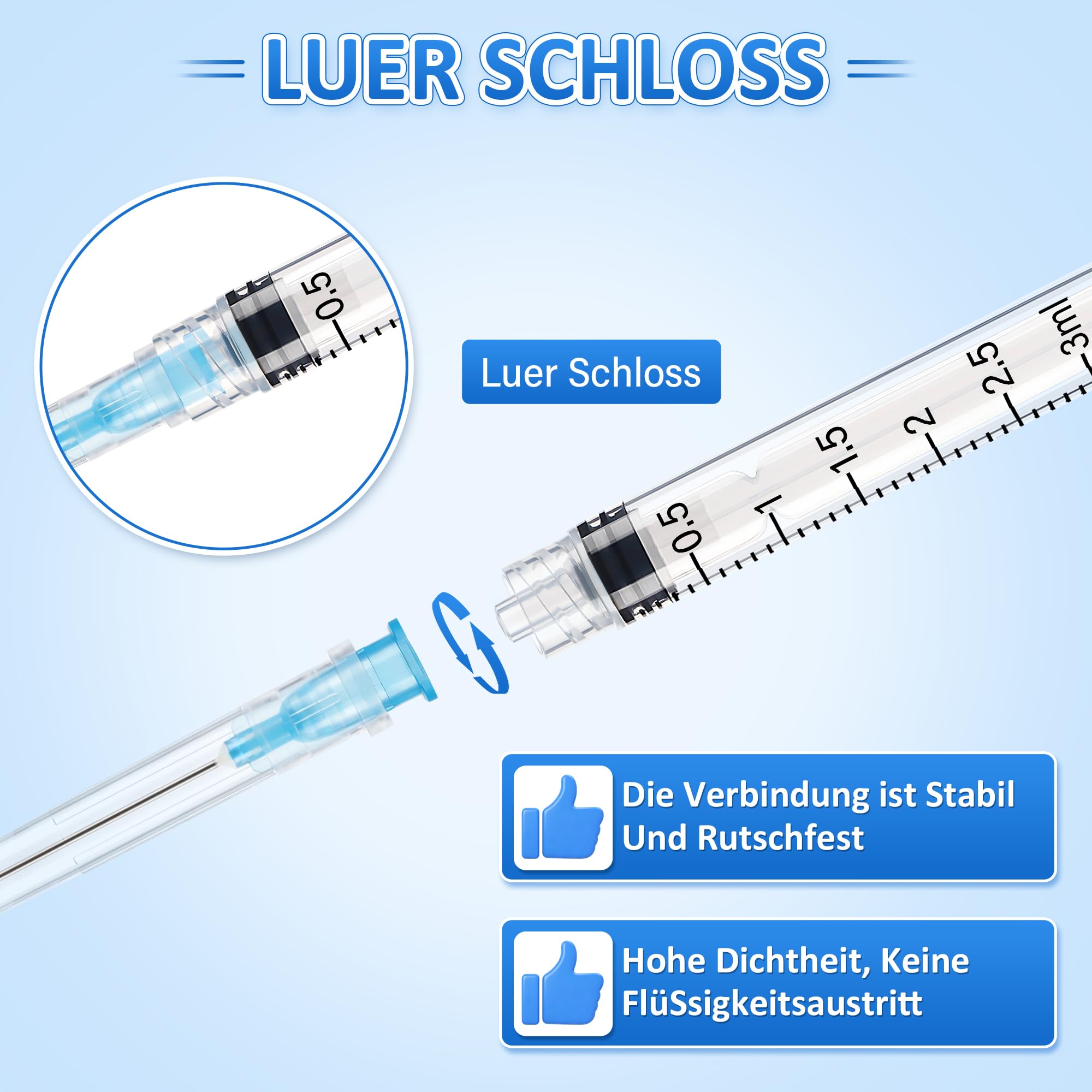 100 Stück 3ml Luer Lock Plastiktube Transferwerkzeuge für Flüssigkeiten