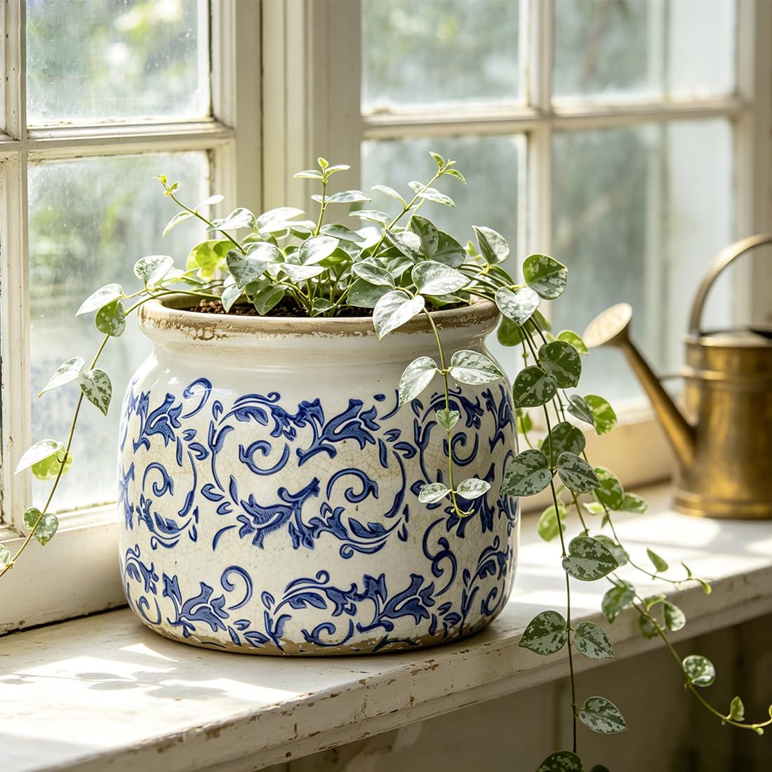 Amazon.com: Handcrafted Vintage Crackle Glaze Ceramic Flower Pot