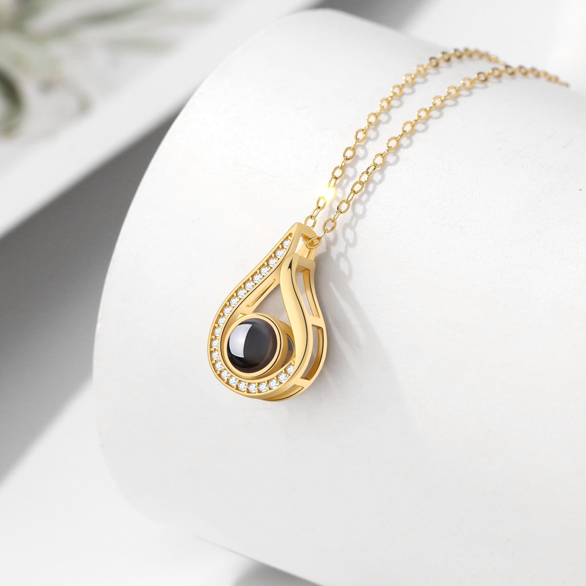 Collar con foto de plata esterlina – Collar de proyección de imagen personalizado – Regalo de collar personalizar con foto oculta para novia esposa madre