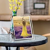 Vista 5 de Hoikwo Marcos de fotos a granel de 8 x 10 pulgadas, 12 paquetes de marcos de fotos plateados de 8 x 10, marcos de boda de vidrio de 8 x 10, marcos