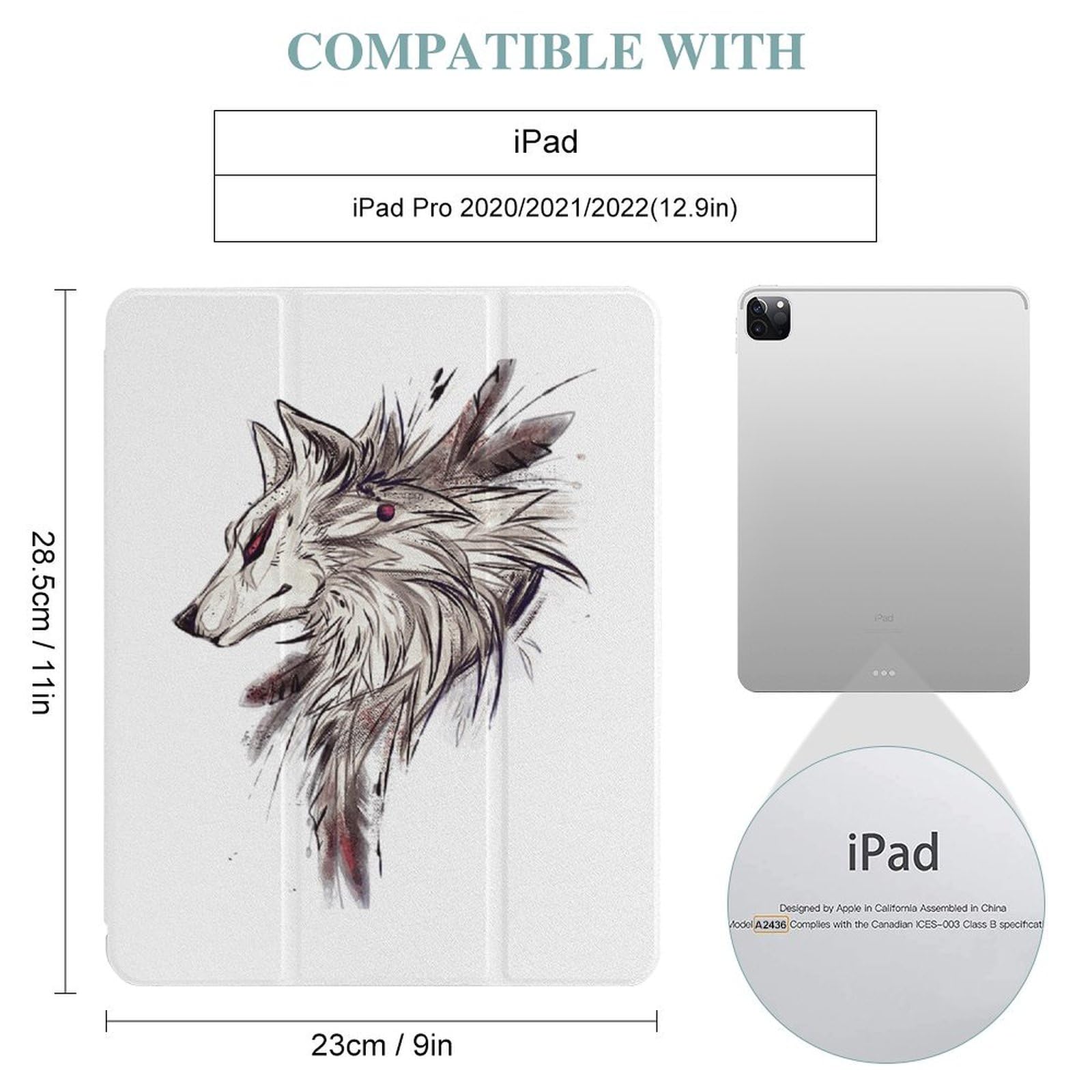 narukami　　アイパッドプロ Amazon.co.jp: iPad Pro 2021 (12.9in)ケース かっこいい 狼