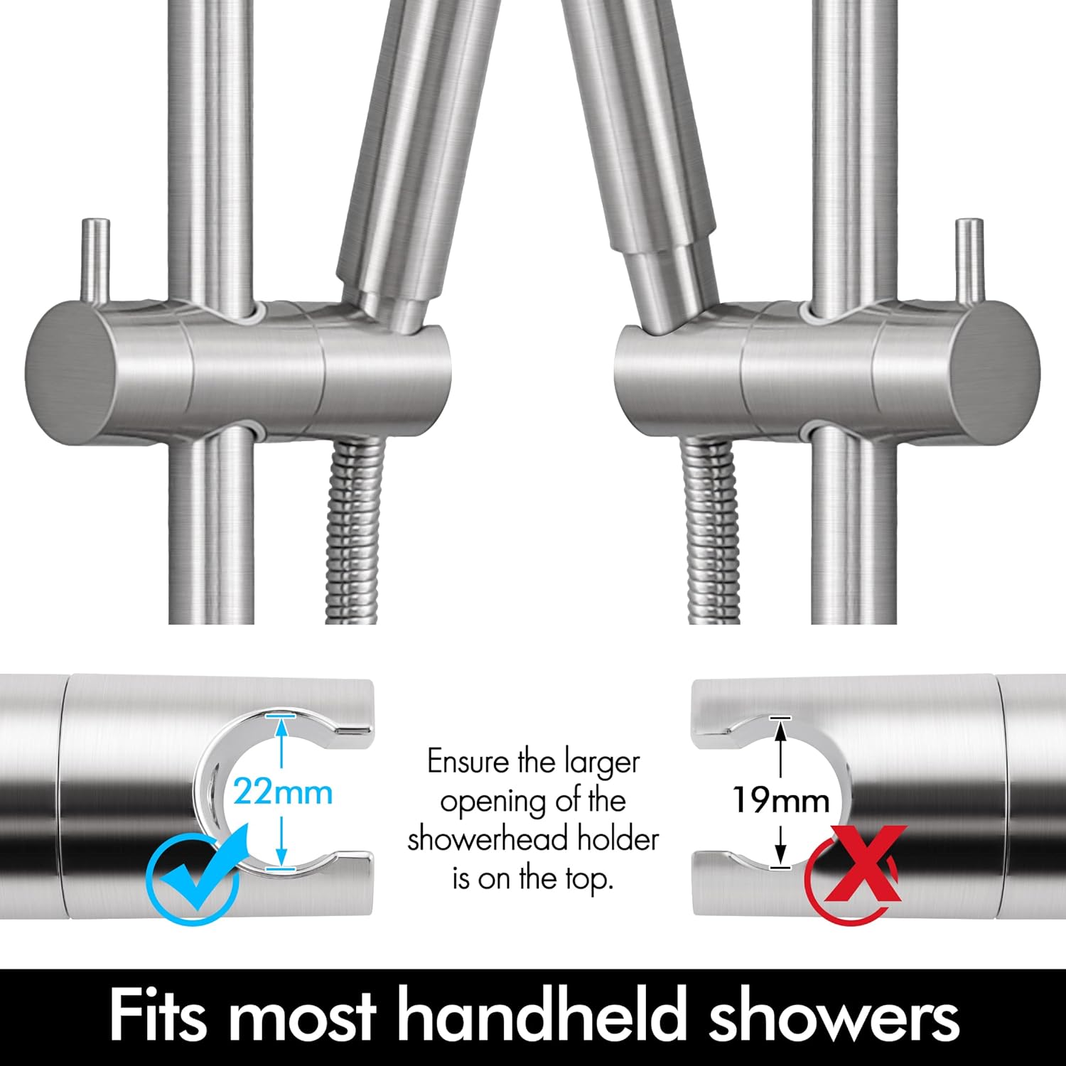 30-Inch Stainless Steel Adjustable Shower Slide Bar