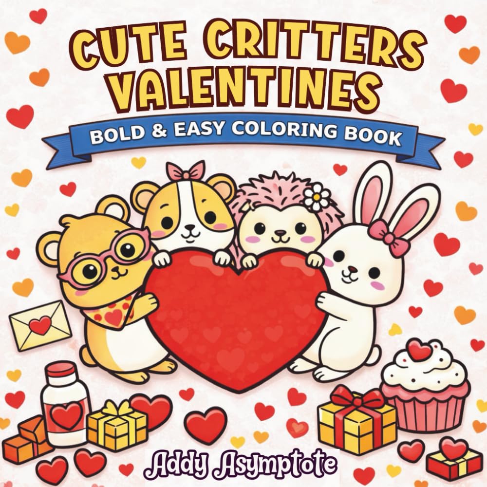 Cute Critters Valentines: Bold and Easy Coloring Book (Bold & Easy Valentines Series)