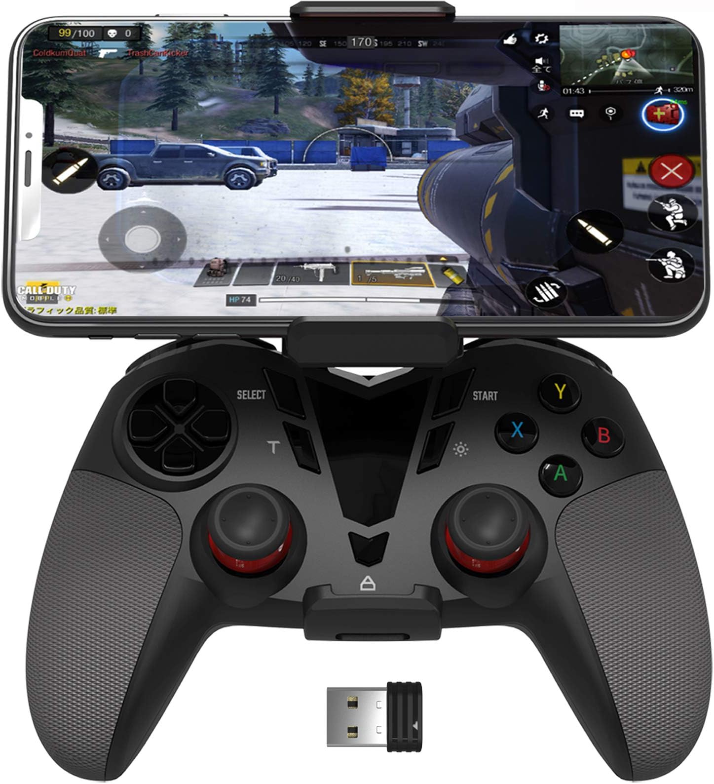 DELTA essentials PS3 PC Bluetooth/2.4G Wireless Dual Vibration Controller, Call of Duty Mobile PUBG Mobile Controller Gamepad Support PC (Windows XP/7/8/8.1/10/Vista), PS3, Android OS