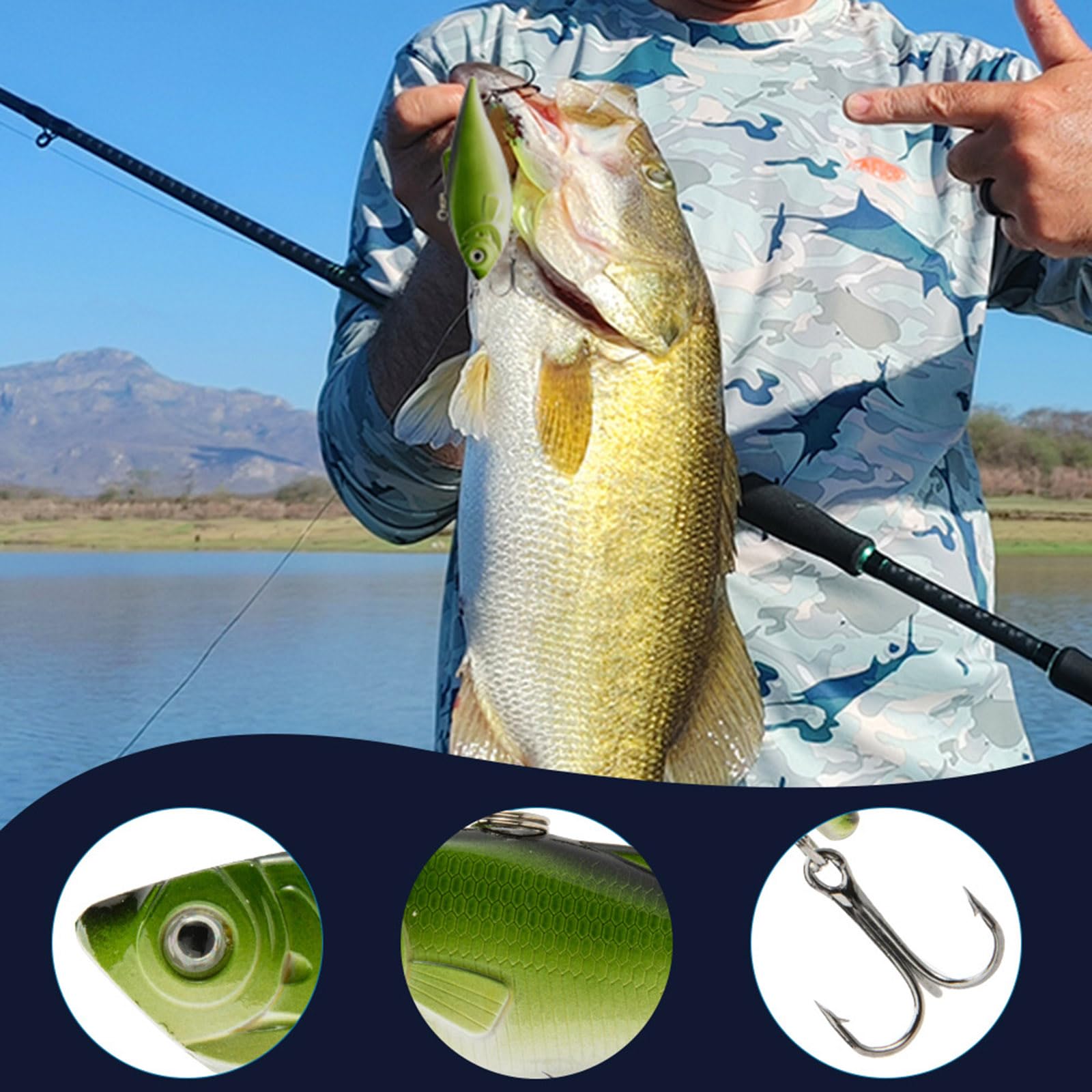 Calendario De Adviento Pesca 2025,Conjunto De Cebo De Pesca,Cuenta Regresiva de Navidad de 24 Días con Cebos de Pesca, Regalo Sorpresa para Papás, Abuelo