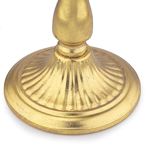 Miniatura 4 de Hanukkah Menorah 9 ramas, portavelas decorativo de menorás para Janucá, juego de 1 candelero de 9 brazos (dorado)