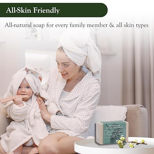 Miniatura 5 de ADK Jabón hecho con leche de cabra, barra de jabón natural de cabra hecha con leche de cabra, barras de jabón de baño hidratantes para pieles