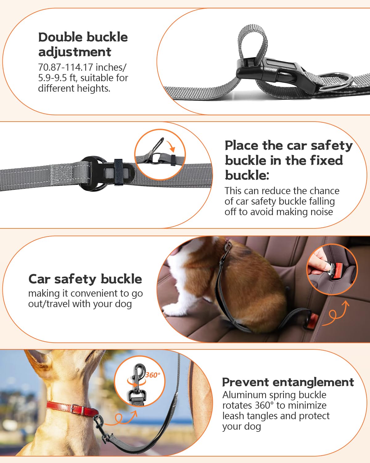 Hands Free Dog Lead, Multifunctional Crossbody Dog Lead - Image 3