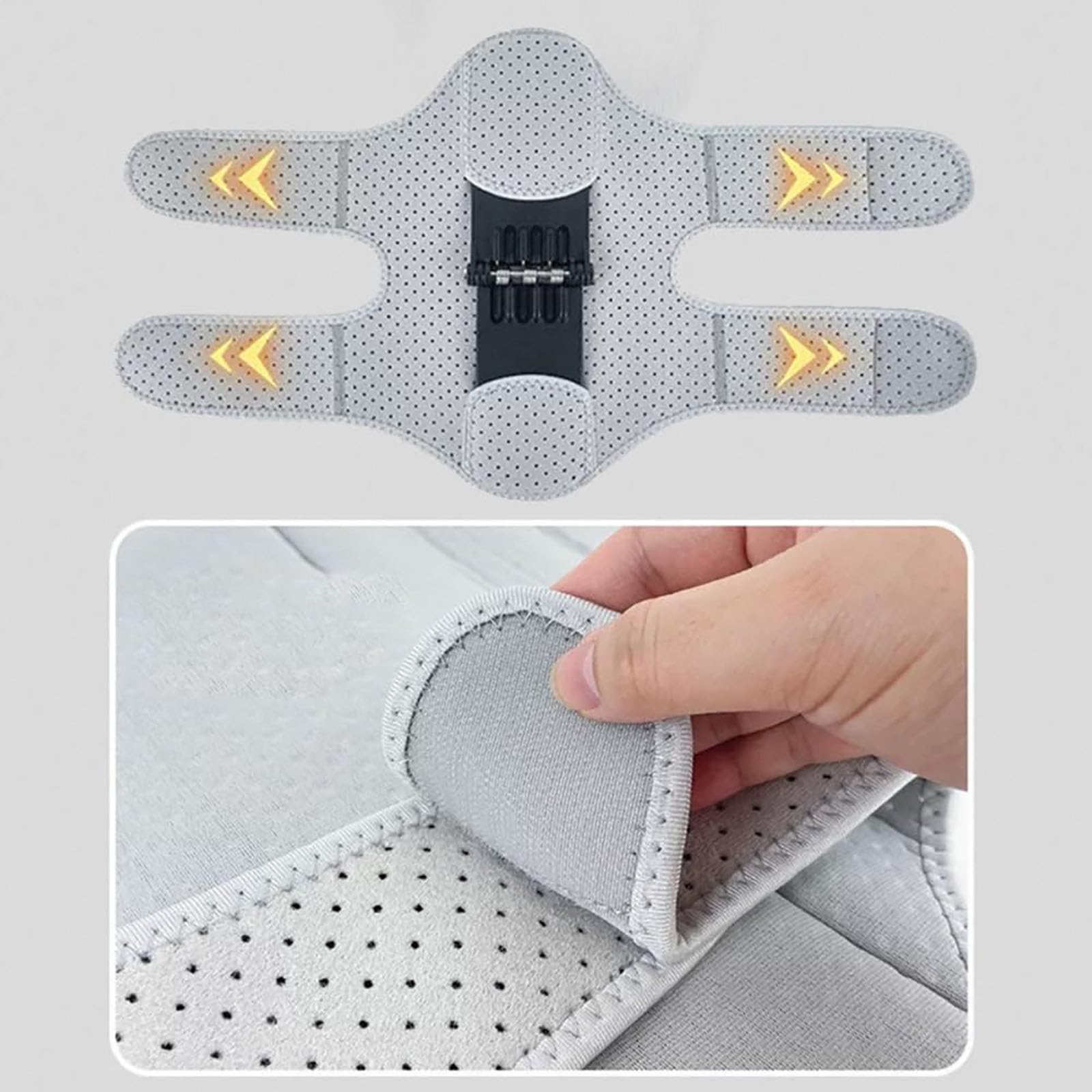 Dispositivo de asistencia de rodilla, refuerzo de protección de rodilla, inmovilizador de rodilla, soporte de articulación de refuerzo de rodilla estabilizador de resorte (2Pcs,Gray)