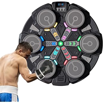 Music Boxing Machine with Boxing Gloves, Intelligent Music Boxing Machine, Wall Mounted with LED Display &amp; Bluetooth, 11 Spee