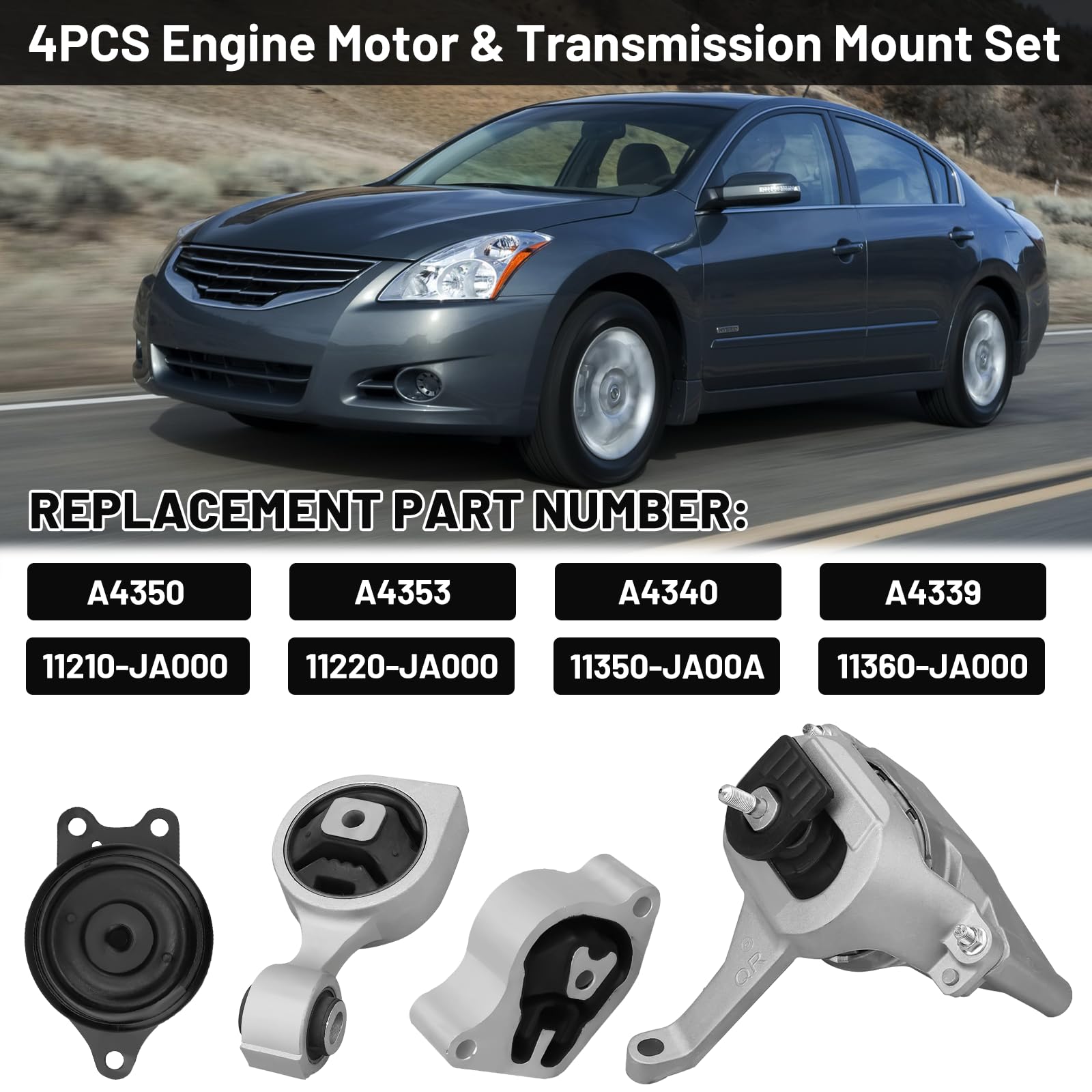 Transmission Mount 2007-2012 for Nissan Altima 2.5L A4340 9465, EM-9465