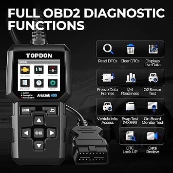 Topdon ArtiLink500 - Code Reader - 10 OBDII Modes & Data Graphing