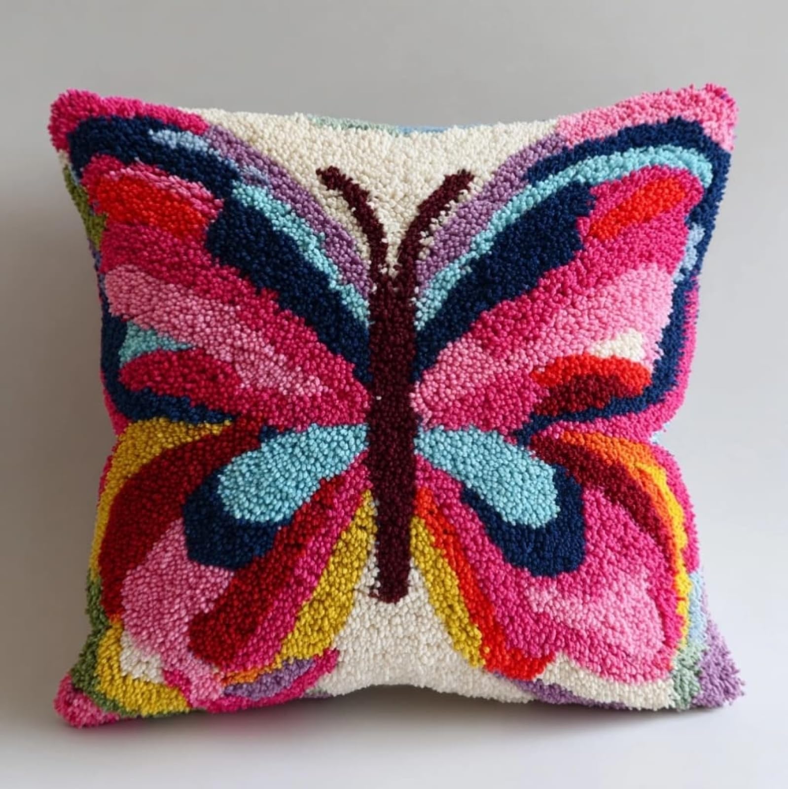 AxiangziK Latch Hook Pillow Kit for Adults,Animals Butterfly