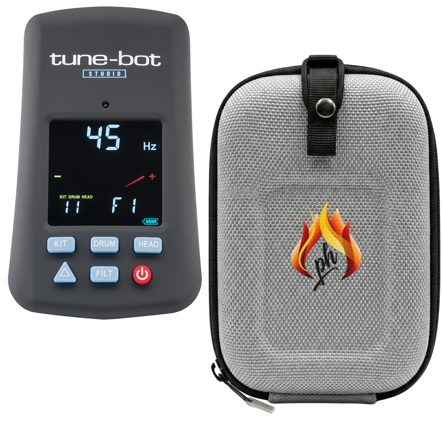 Studio TBS-001 Clip-On Digital Drum Tuner with Hard Shell Carry Case – Easy & Accurate Drum Tuning for Practice, Studio and Live Playing