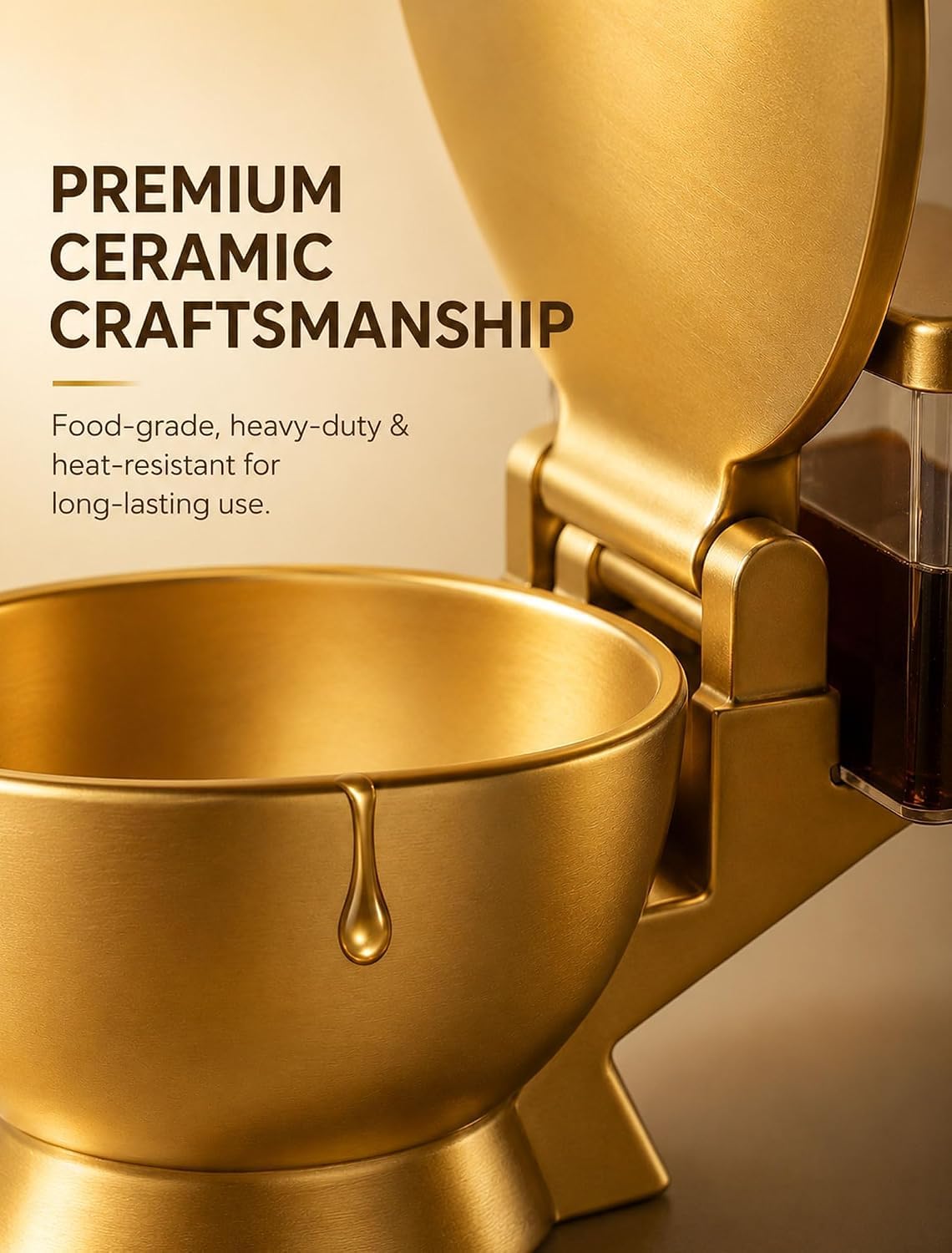 WC-Ramenschüssel, Keramik-Nudelschüssel-Set mit integriertem Becher und Strohhalm, wiederverwendbare Suppenschüssel für Instant-Nudeln, Snacks und lustige Küche, Gold, 2 Stück