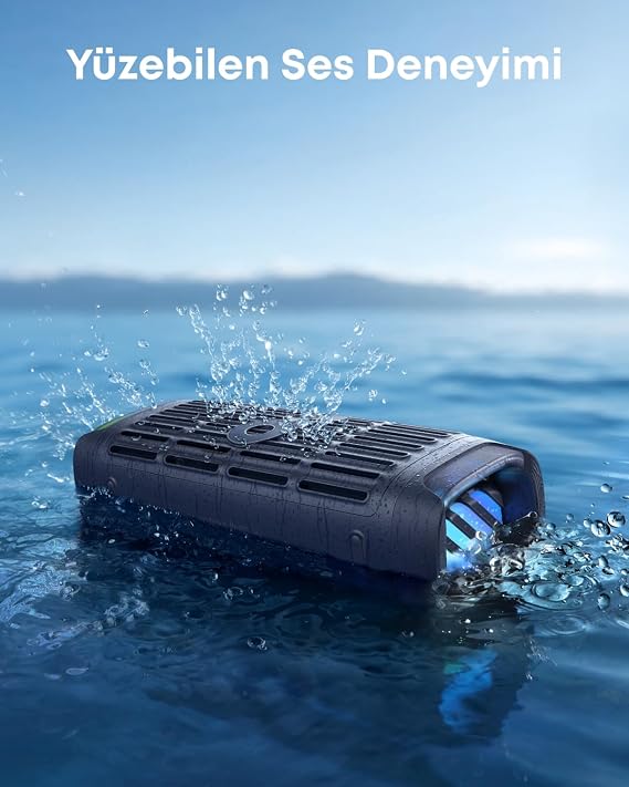 Anker Soundcore Boom 3i Bluetooth Hoparlör, IP68 Su Geçirmez, 50W BassUp™ 2.0 Ses, 16 Saat Çalma Süresi, Mavi - D5100