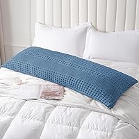 Vista 279 de PHF Fundas de almohada 100% algodón con tejido de gofre de 24 x 24 pulgadas, paquete de 2 fundas cuadradas para decoración elegante del hogar, sin