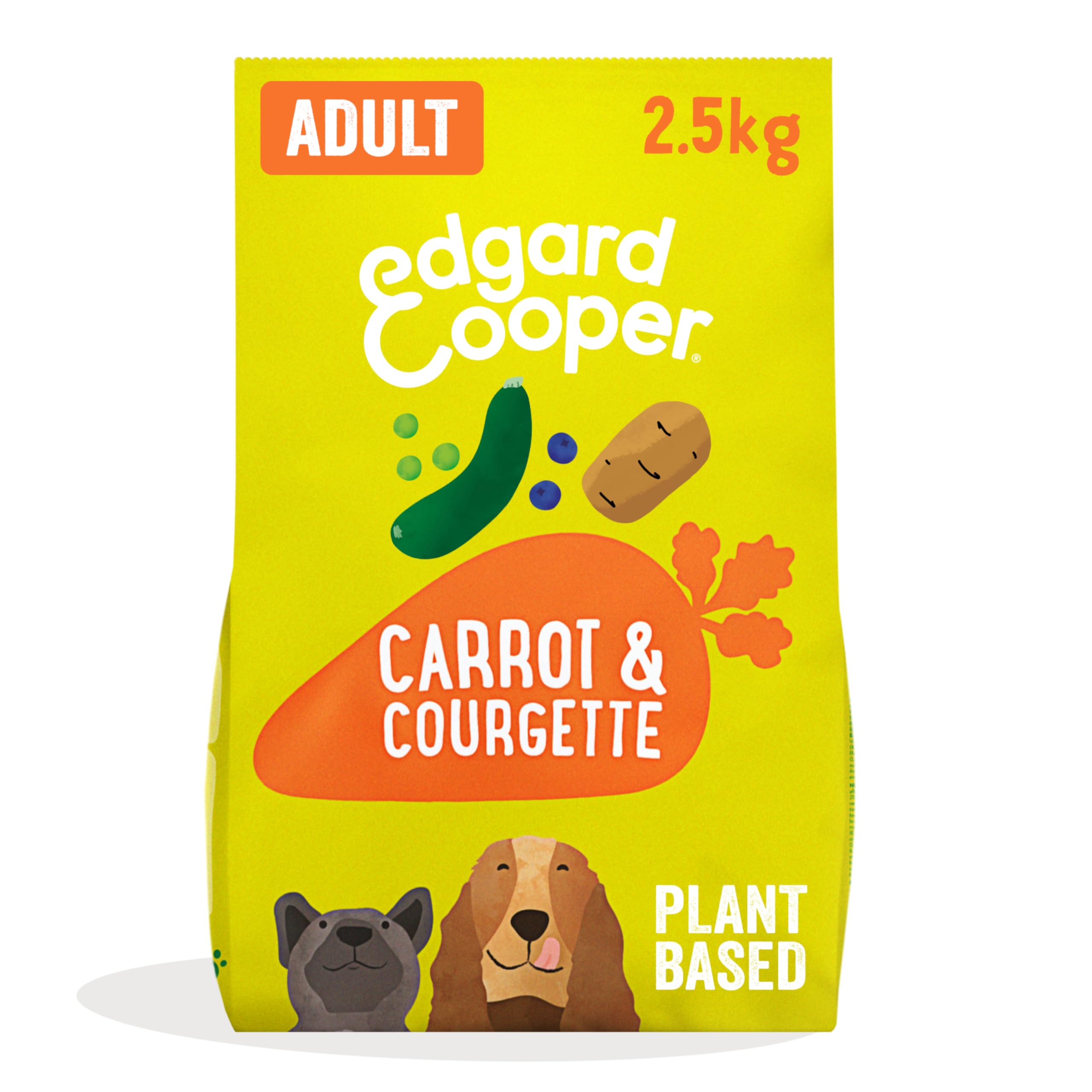Edgard & Cooper Dry Dog Food For Medium Breed Adult Dogs (2.5kg), Plant-Based Carrot & Courgette, 100% Plant Based, Hypoallergenic Recipe With Natural Ingredients