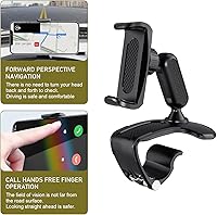 Vista 6 de 360° Rotatable Car Phone Holder – Adjustable Spring Clamp for 4.7"-6.5" Smartphones, Anti-Shake Navigation Mount with Sun Visor & Rearview Mirror
