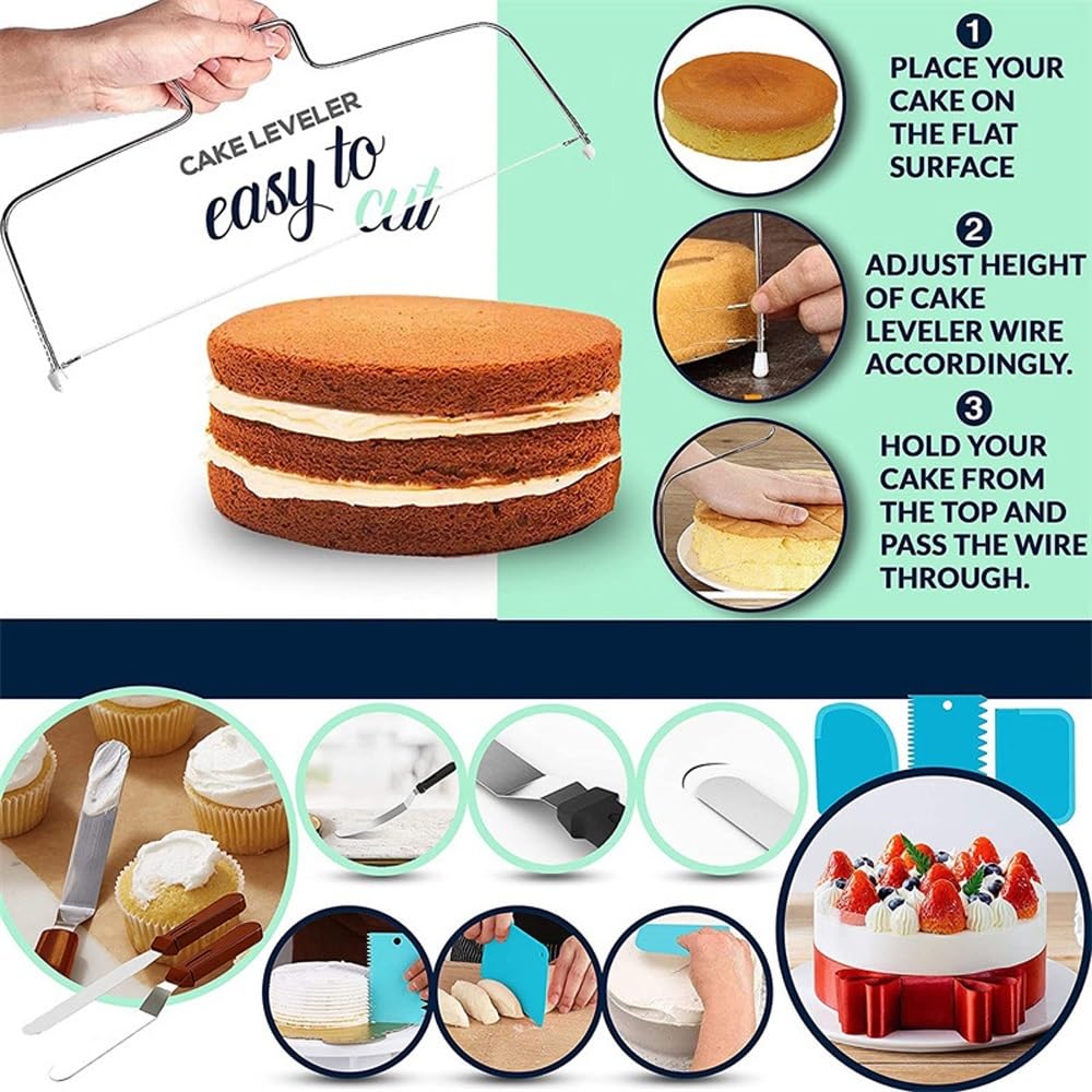 Backzubehör,Torten Zubehör 150/200 STÜCKE Rotierenden Anti-rutsch Kuchen Dekorieren Plattenspieler Set Wiederverwendbare Silikon(150PCS)