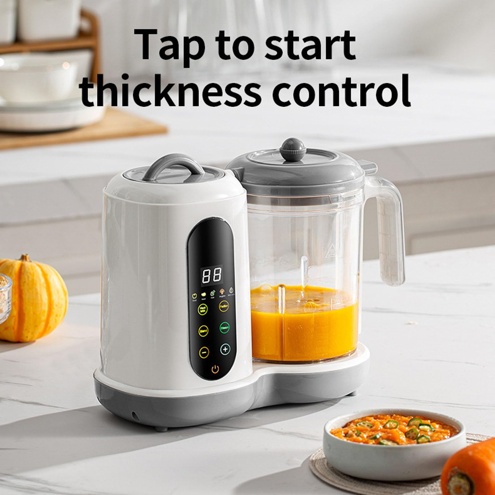Matybobe Fabricante de Alimentos para Bebés, Vaporizador y Licuadora de Molienda para Cocinar Automáticamente, Gran Capacidad (Enchufe europeo)
