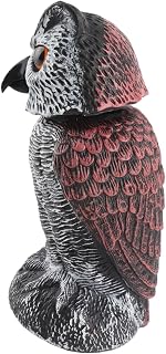Plastic Owl, Outdoor Bird Scarecrow with Head Movement