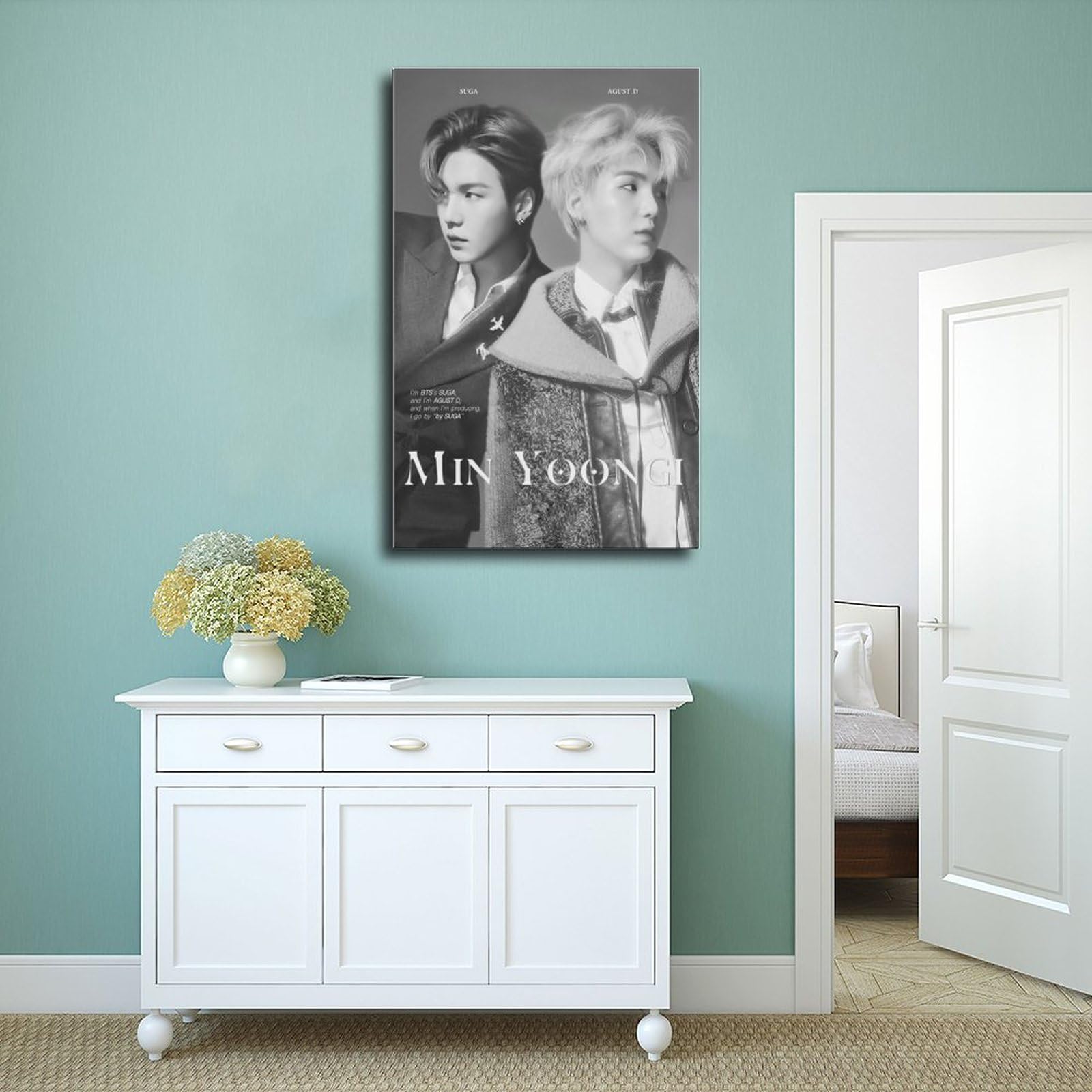 Poster Toile BTS K-Pop - Décoration Murale 30x45cm, Design Smudge Pour Chambre Ou Salon