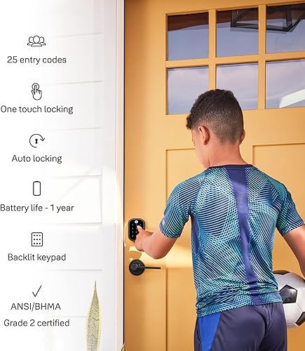 Miniatura 4 de Yale Security Cerradura de seguridad para pantalla táctil sin llave - Desbloquea con tu código de entrada - Sin aplicación o conectividad - Black