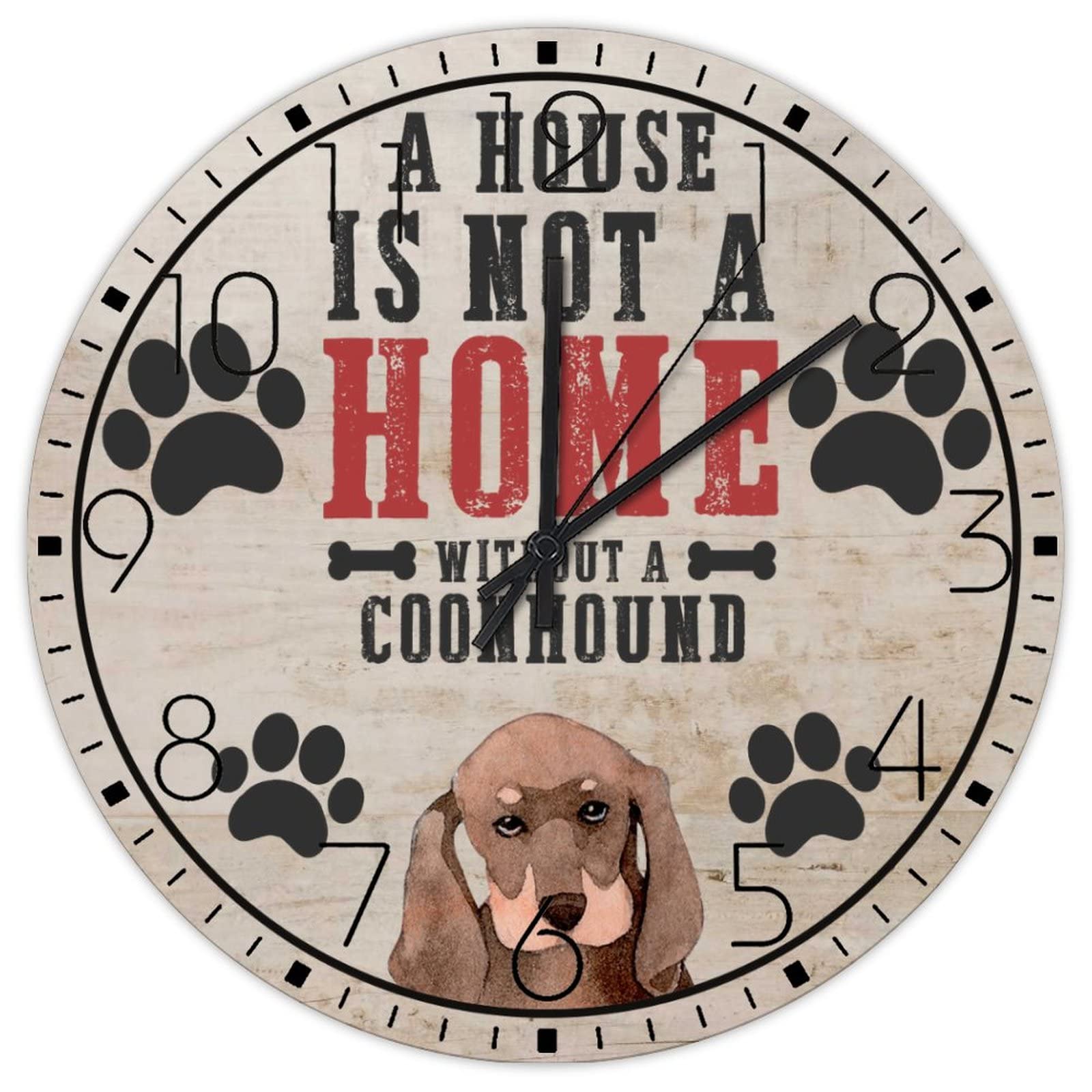 Horloge murale une maison n'est pas une maison sans chien en bois