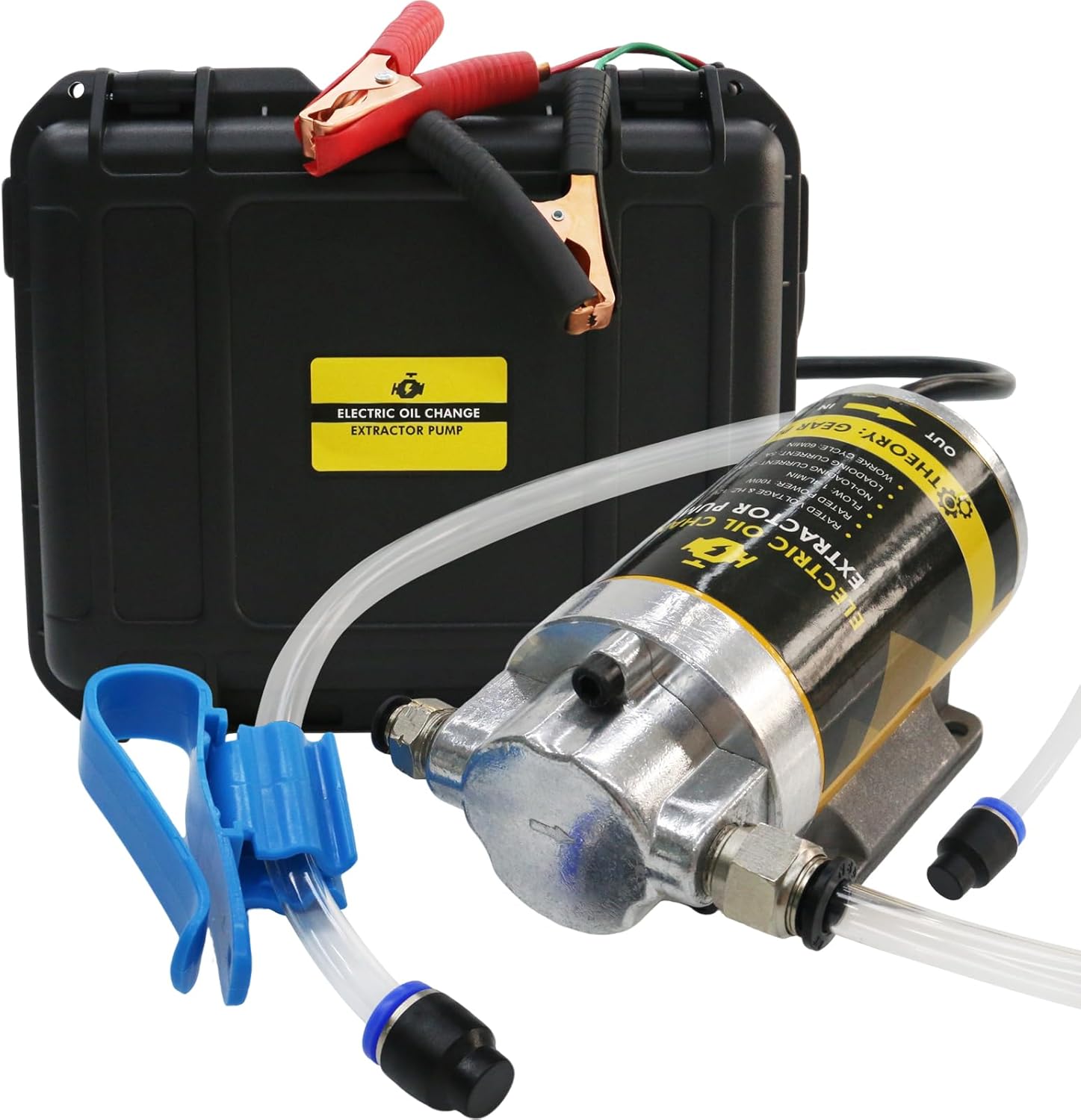Engine Oil Pump Kit, 12V 100W Electric Oil Change Extractor Pump, Portable Diesel Transfer Pump with Storage Box, Suction Transfer Pump for Automotive, RV, Boats, Motorcycle, Lawn Mowers