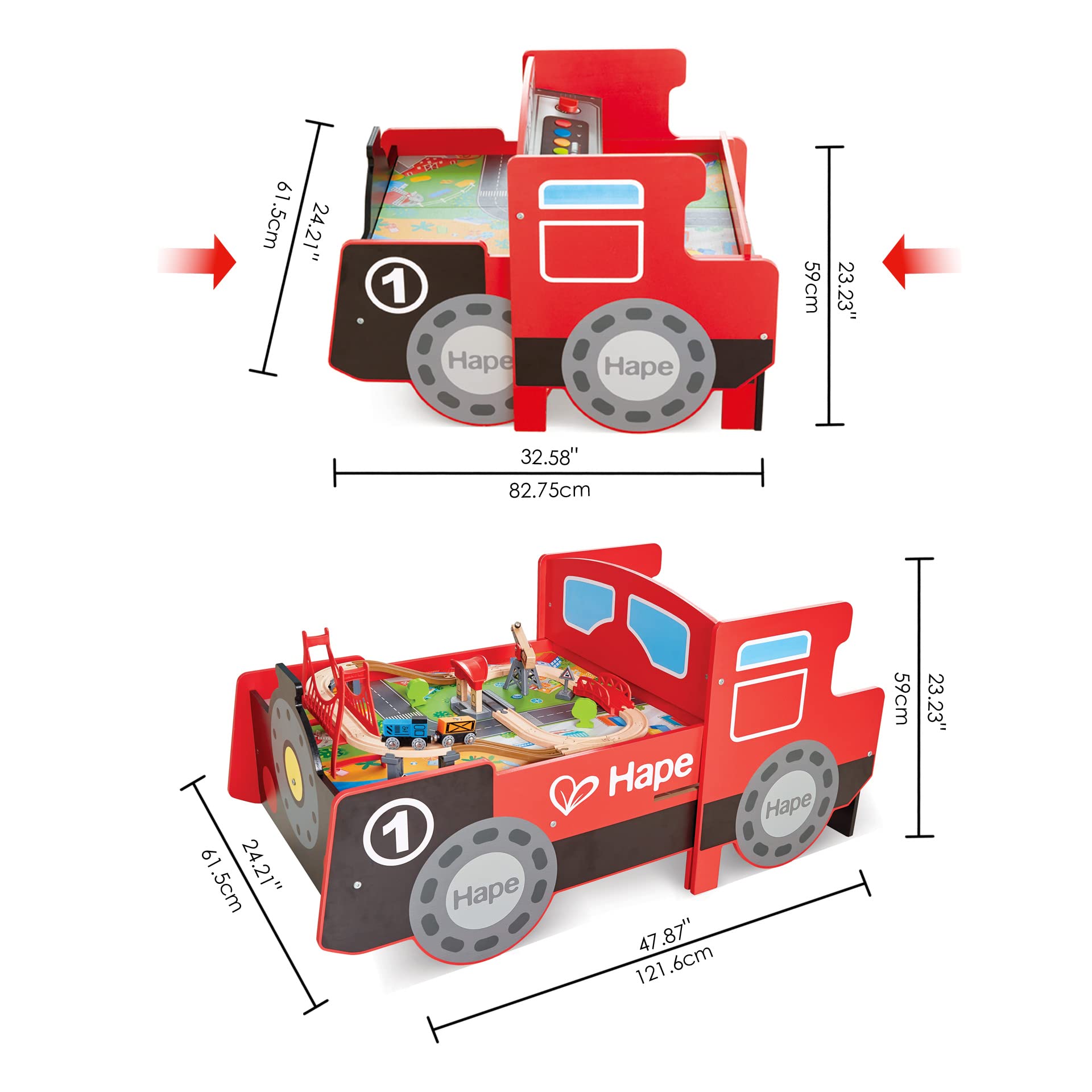 Amazon.com: Hape Busy City Rail Set, Ride-On & Foldable