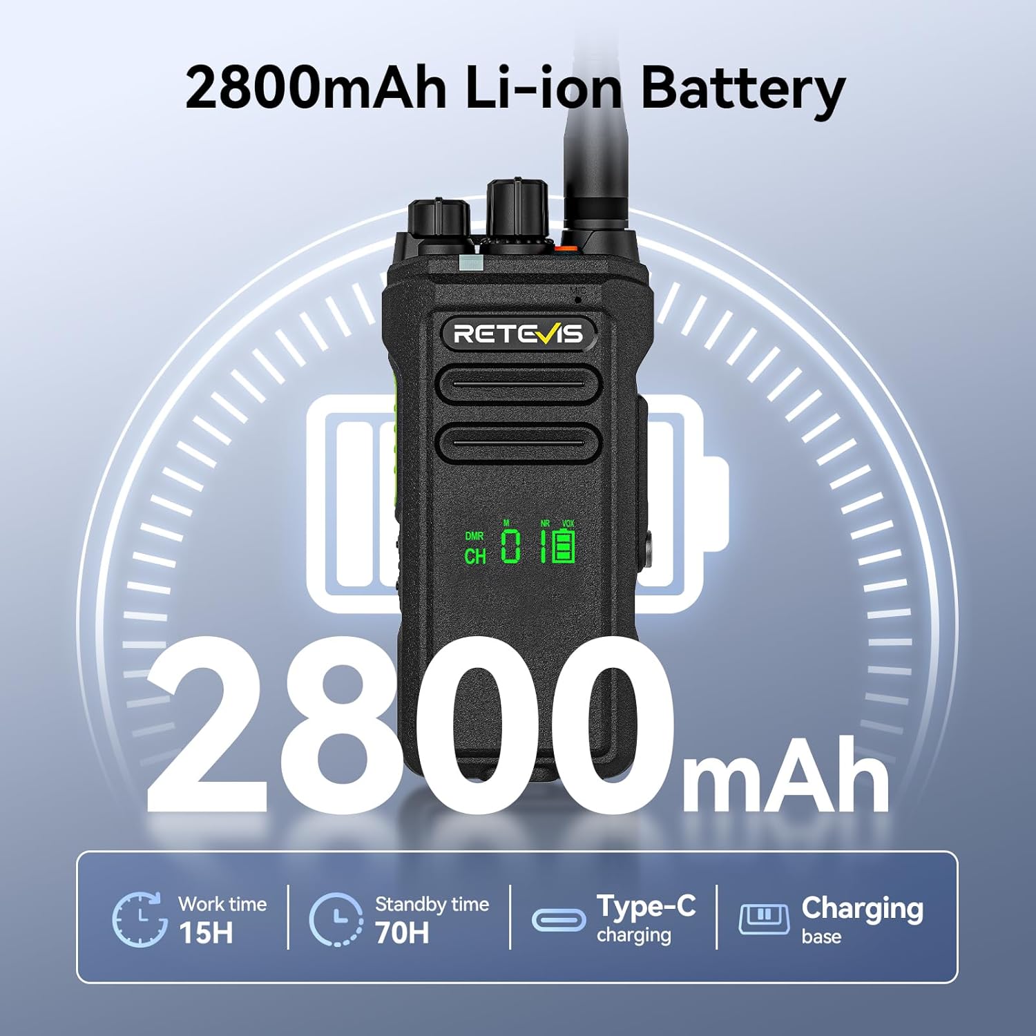 Retevis NR30D Digital 2 Way Radio Bundle with Earpiece(2 Pack),Compatible with Motorola DMR Radios,Professional DMR Two Way Radio Handheld,IP67 Waterproof,High Power Walkie Talkies for School Patrol