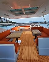 Vista 5 de KXKZREN Suelo de lancha de espuma EVA, tapete marino de teca sintética, antideslizante, tapete autoadhesivo para lanchas Jon, lanchas, lanchas