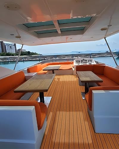 Miniatura 5 de KXKZREN Suelo de lancha de espuma EVA, tapete marino de teca sintética, antideslizante, tapete autoadhesivo para lanchas Jon, lanchas, lanchas,