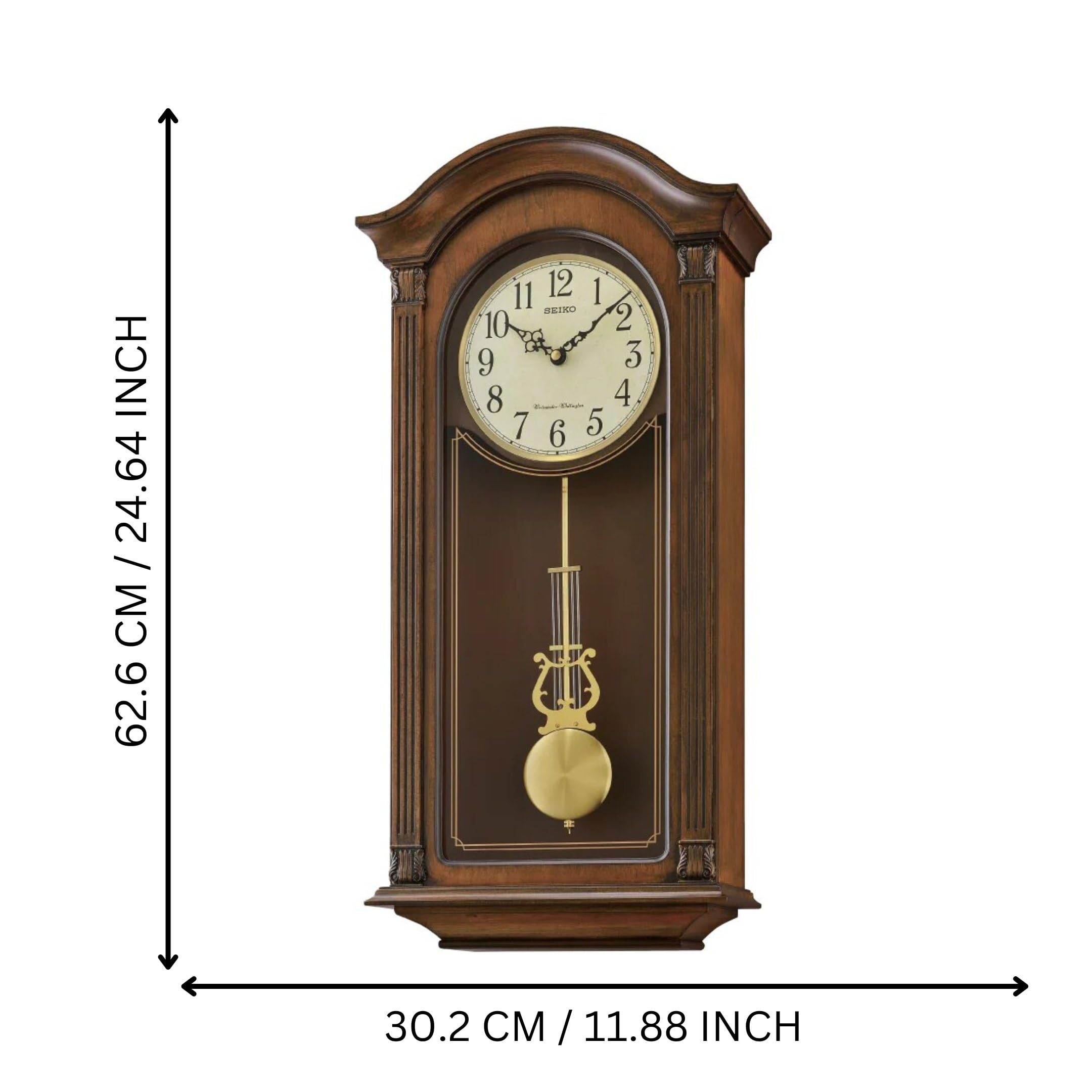 SEIKO Elegant Vertical Wooden Brown Color Analog English Numbers