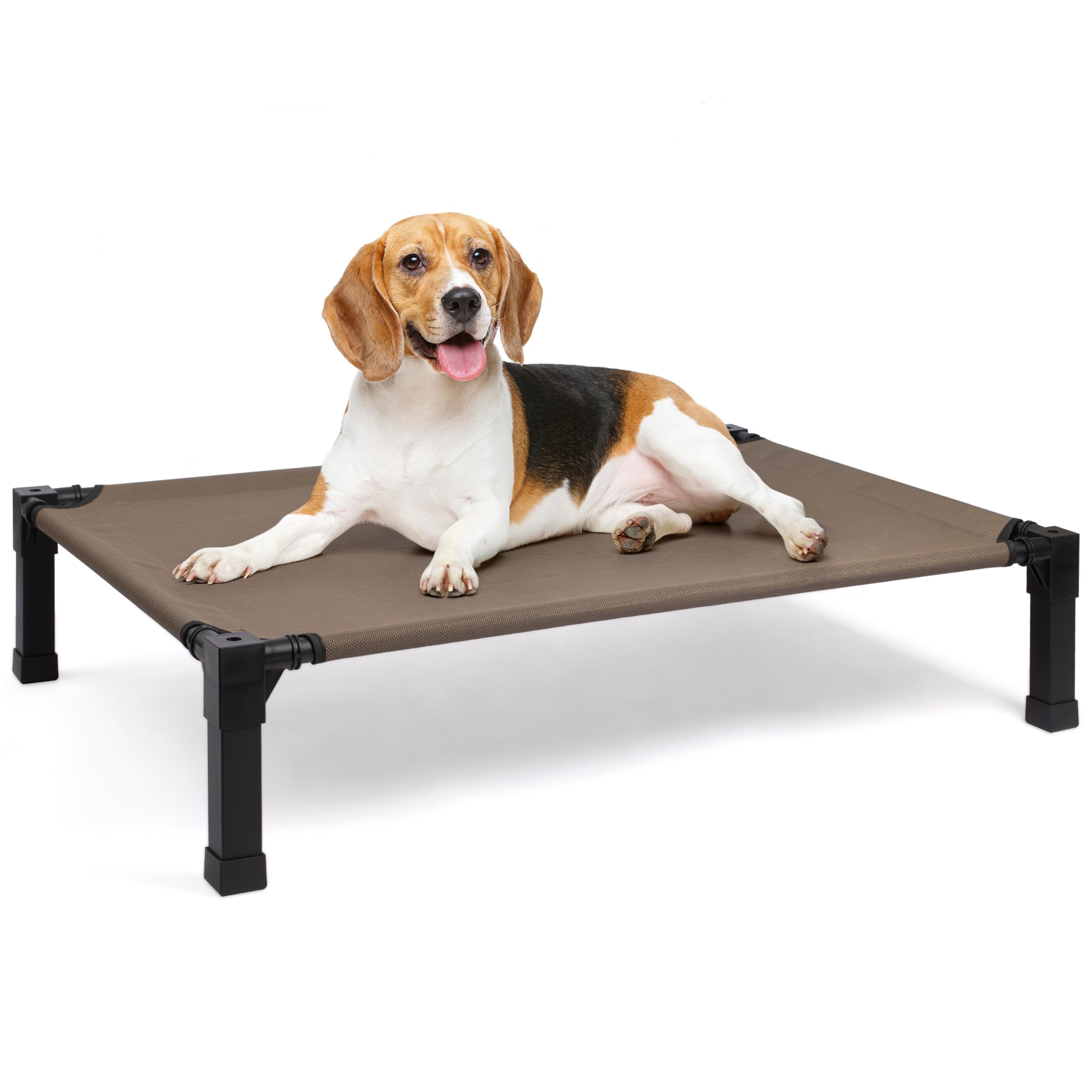 Heeyoo Elevated Dog Bed, Cooling Raised Pet Cot with Chew Proof Washable Breathable Mesh and Metal Frame, Portable Dog Cot Bed with No-Slip Feet for Outdoor or Indoor Use