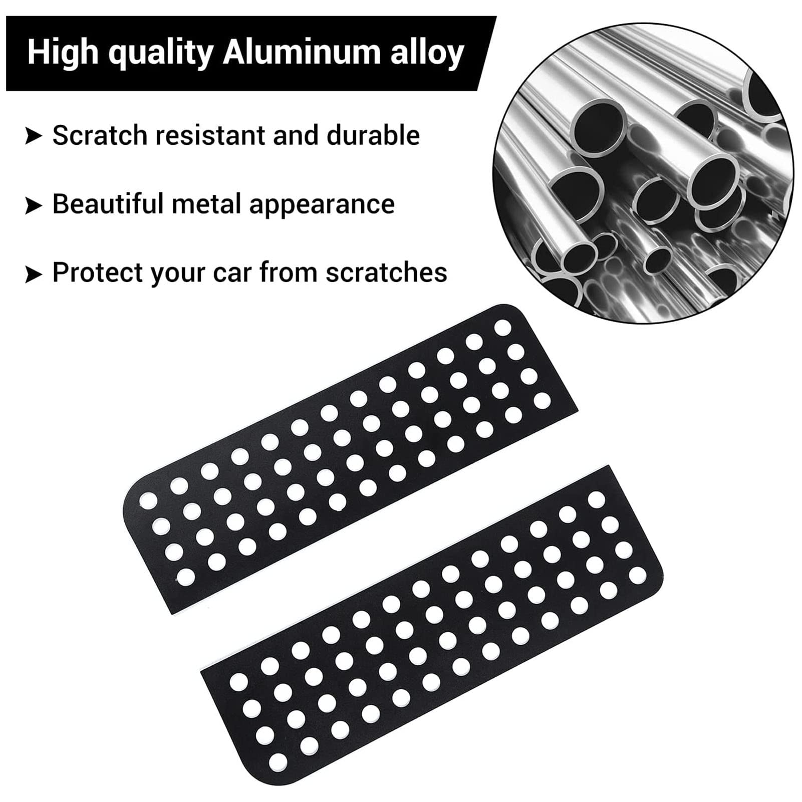 Autocollants de Fenêtre de Porte Arrière, 2 Autocollants de Fenêtre de Porte Arrière en Alliage D'aluminium pour Panneau de Verre en Alliage D'aluminium pour JK