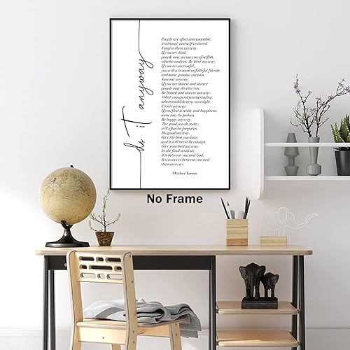 Miniatura 6 de Arte de pared con citas de Madre Teresa, póster con citas inspiradoras, arte de pared para la oficina en casa, decoración de pared, citas