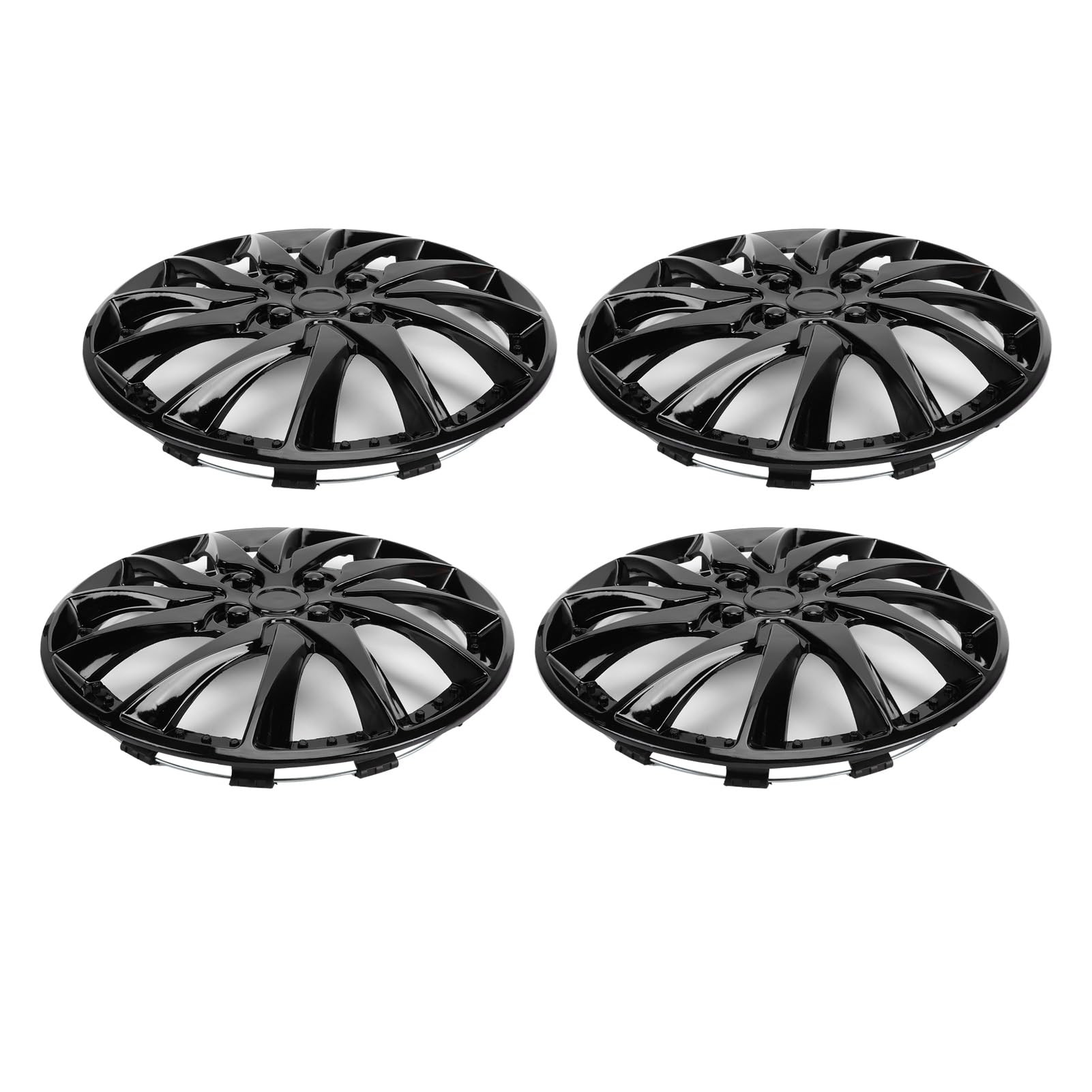 CHICIRIS Uniwersalne Kołpaki 15 Cali, Stylowe Kołpaki ABS do Samochodów Osobowych i SUV-ów, Ochrona Przed Brudem i Gruzem, Zestaw 4 Sztuk (BLACK)