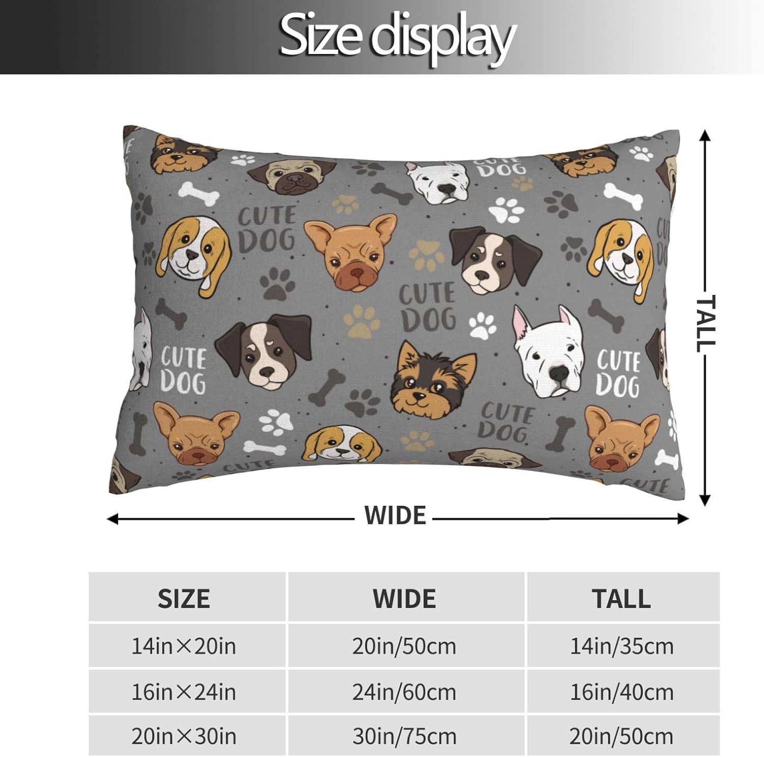 Pillow Cases Pillow Covers Standard Size Cute Dog Pillow case Pillow Protector, Soft,with Zipper Pillow case 20"x30" - Image 4