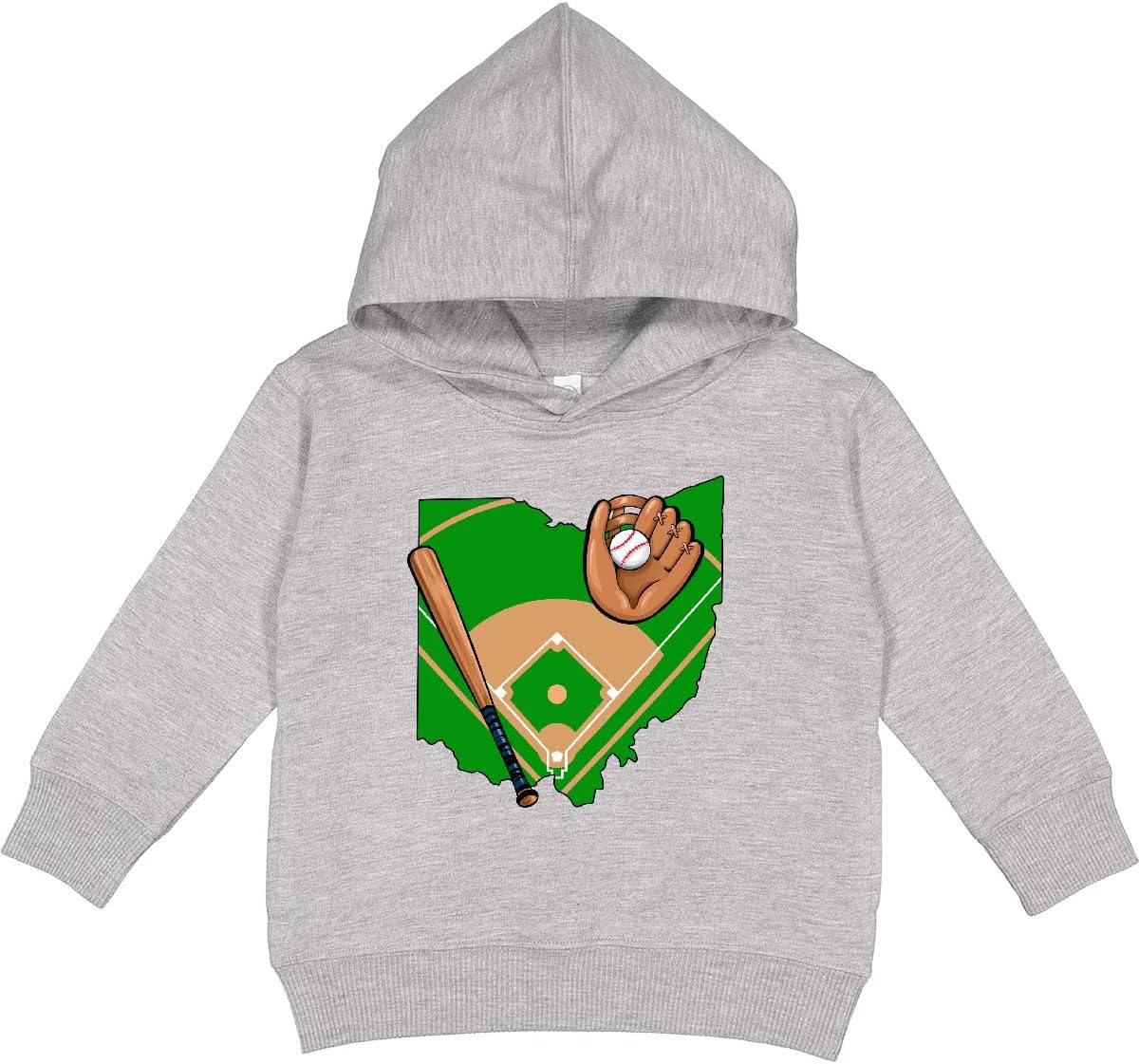 inktastic Ohio Baseball Diamond with Bat and Glove Toddler Hoodie