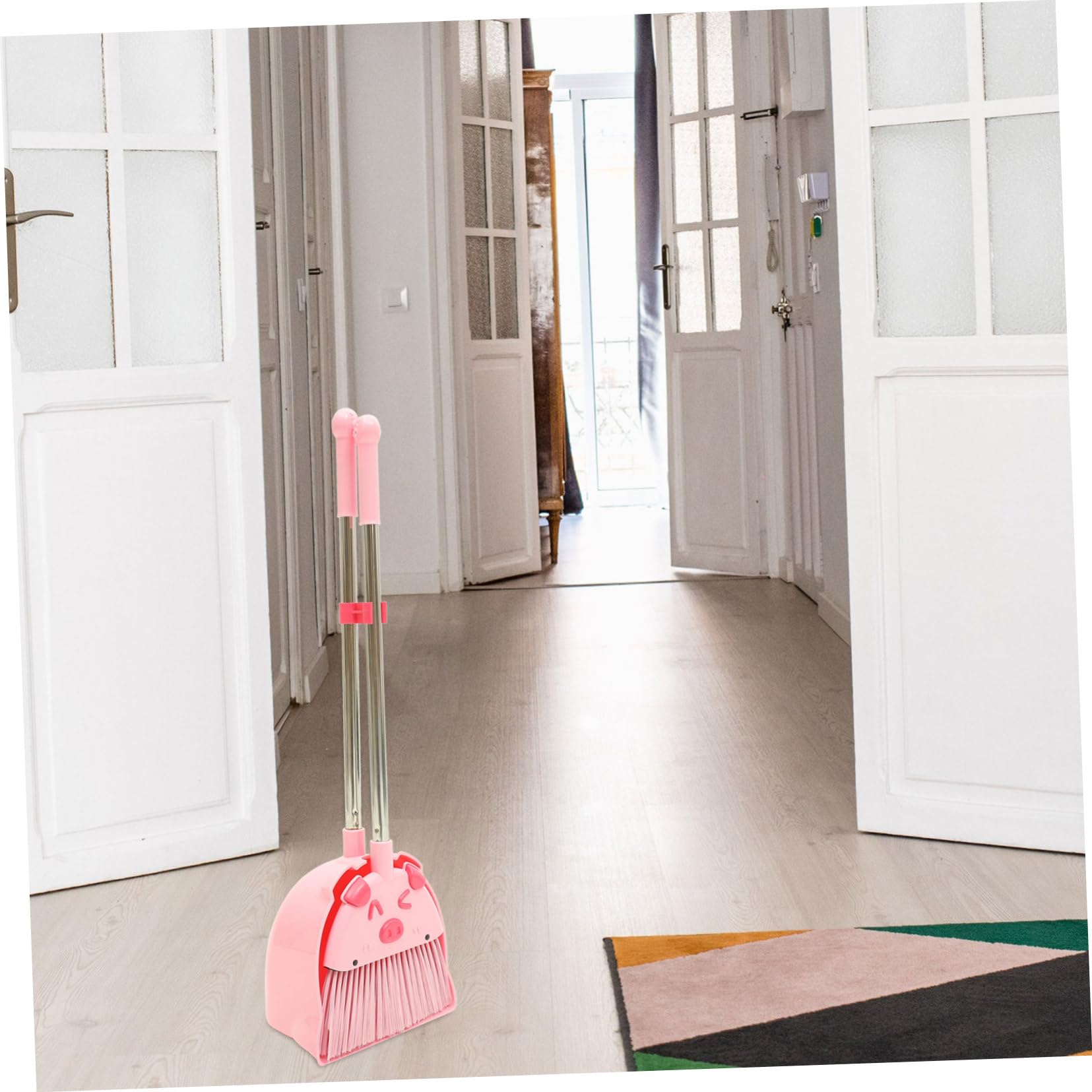 Juego de Escoba y Recogedor para Niños Rosa, Set 1 Pieza | Pp y Pet, Práctico para Uso Diario, Área Amplia de Limpieza, Pequeño y Simpático