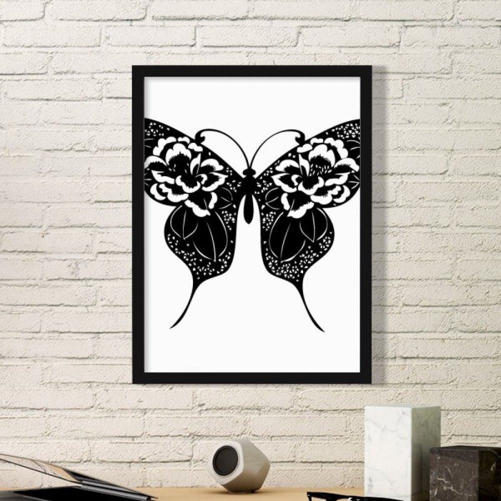 Pinturas de la pared marco de cuadros de mariposa y rosa negro para etiquetas de regalo