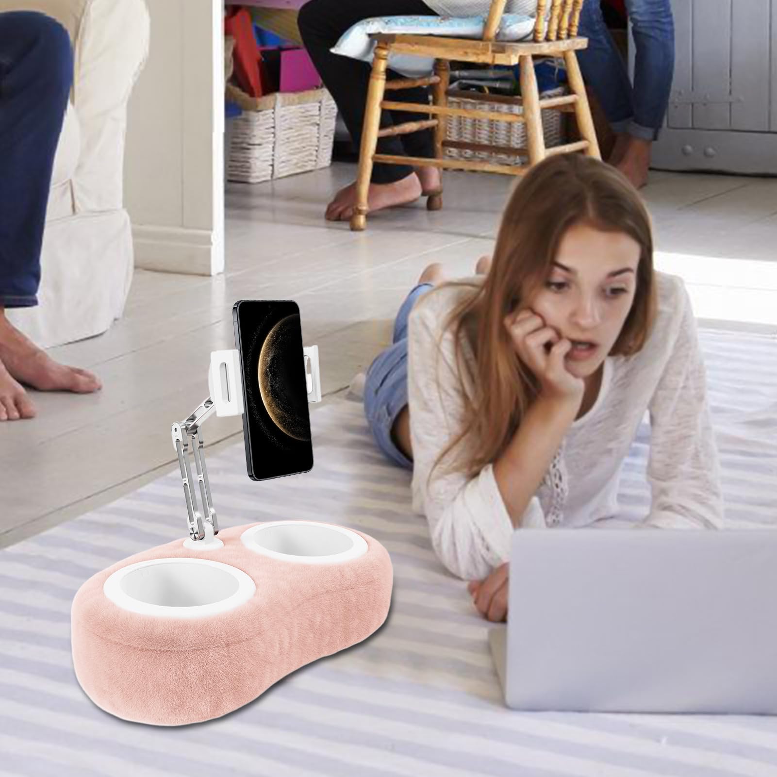 Supporto Tablet a Cuscino Supporto Telefono per Scrivania | Regolabile per Letti Divani Scrivanie Anti-Scadimento Porta Smartphone