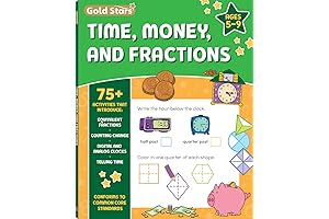 Time Telling, Money, and Fractions Workbook: 96 Pages - 1st to 3rd...