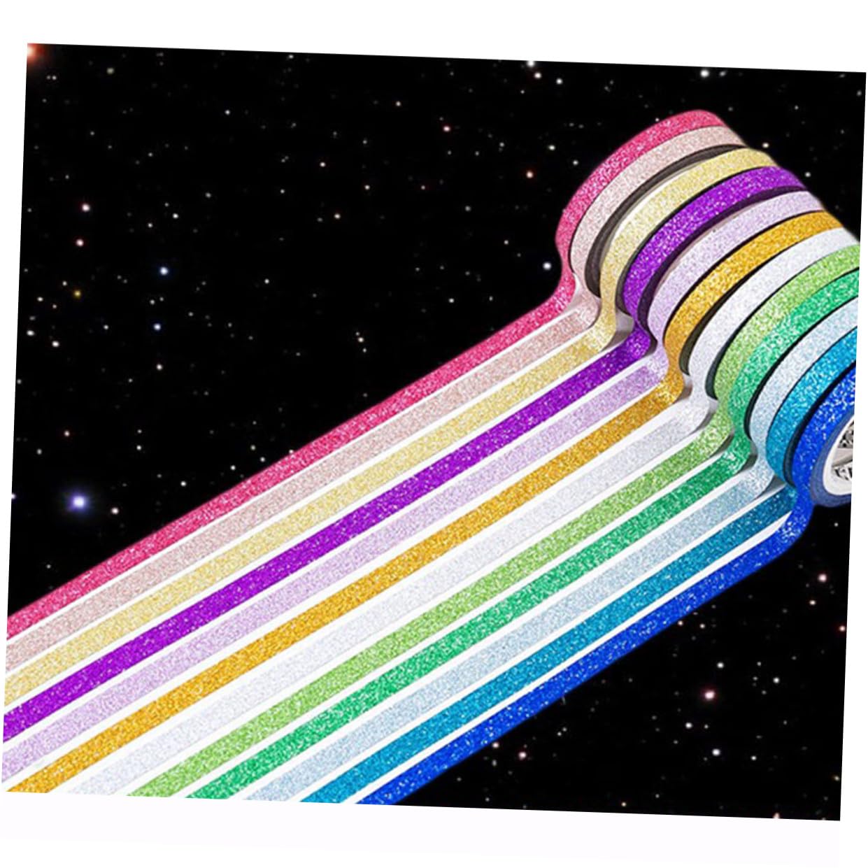 NUOBESTY 36 Cintas Adhesivas para Cinta De Papel Washi Cinta Adhesiva con Purpurina Cinta Adhesiva para Decoración De Artistas Cinta para Álbum De Fotos Cinta Adhesiva