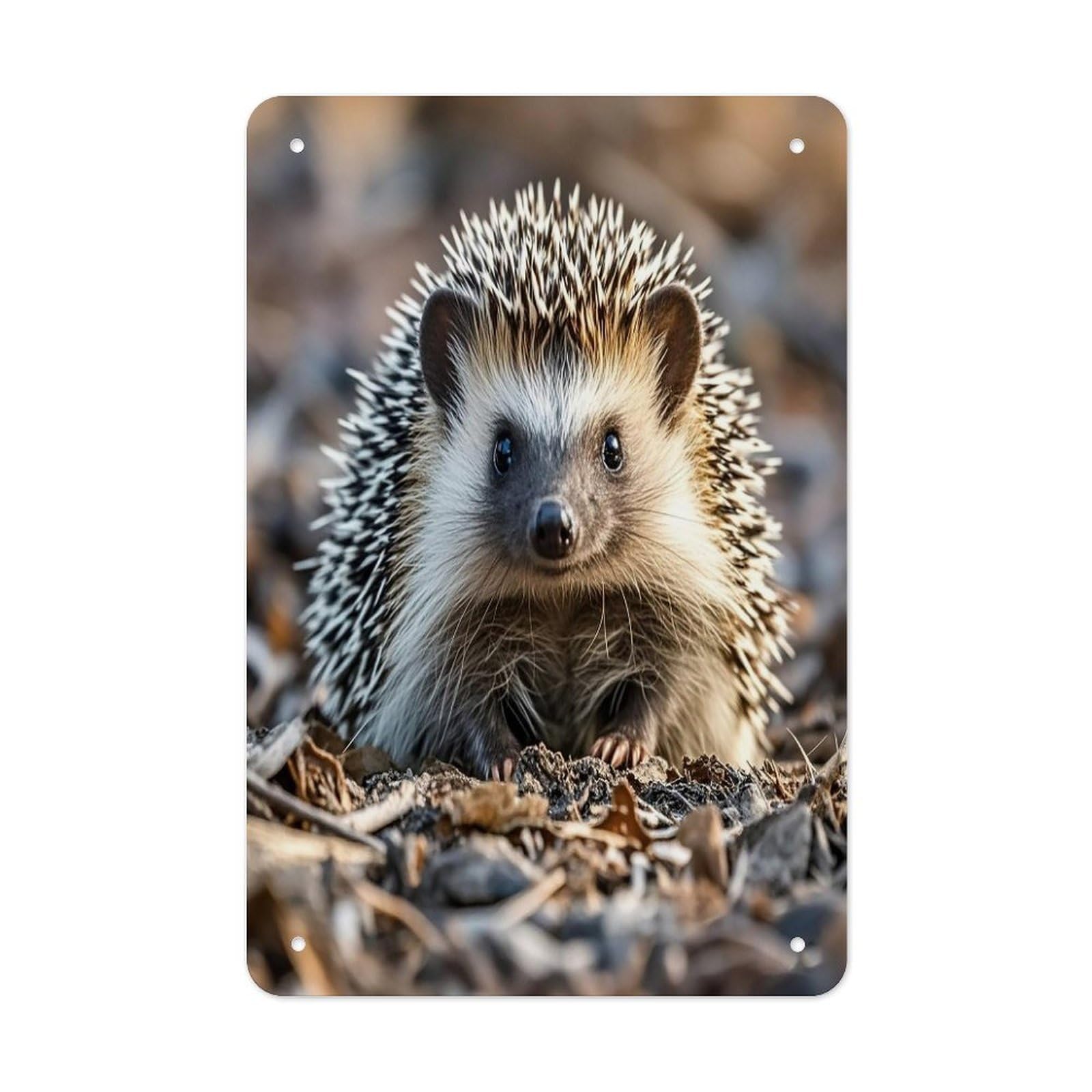 Hedgehog Metal Tin Sign Funny Vintage Metal Signs Metal Art Poster Man Cave Decor Retro Tin Sign for Home Office Kitchen Bar Cafe Garden Wall Decor 11.8 X 7.9 Inch